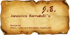 Janovics Barnabás névjegykártya